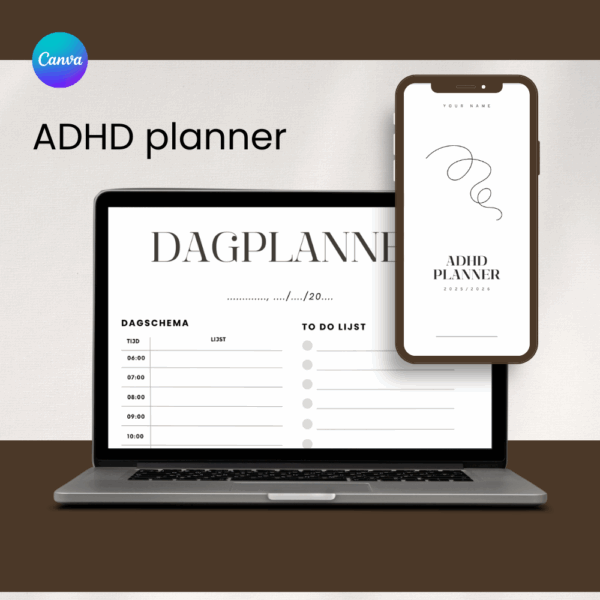 ADHD planner - dagplanner - Canva - printable