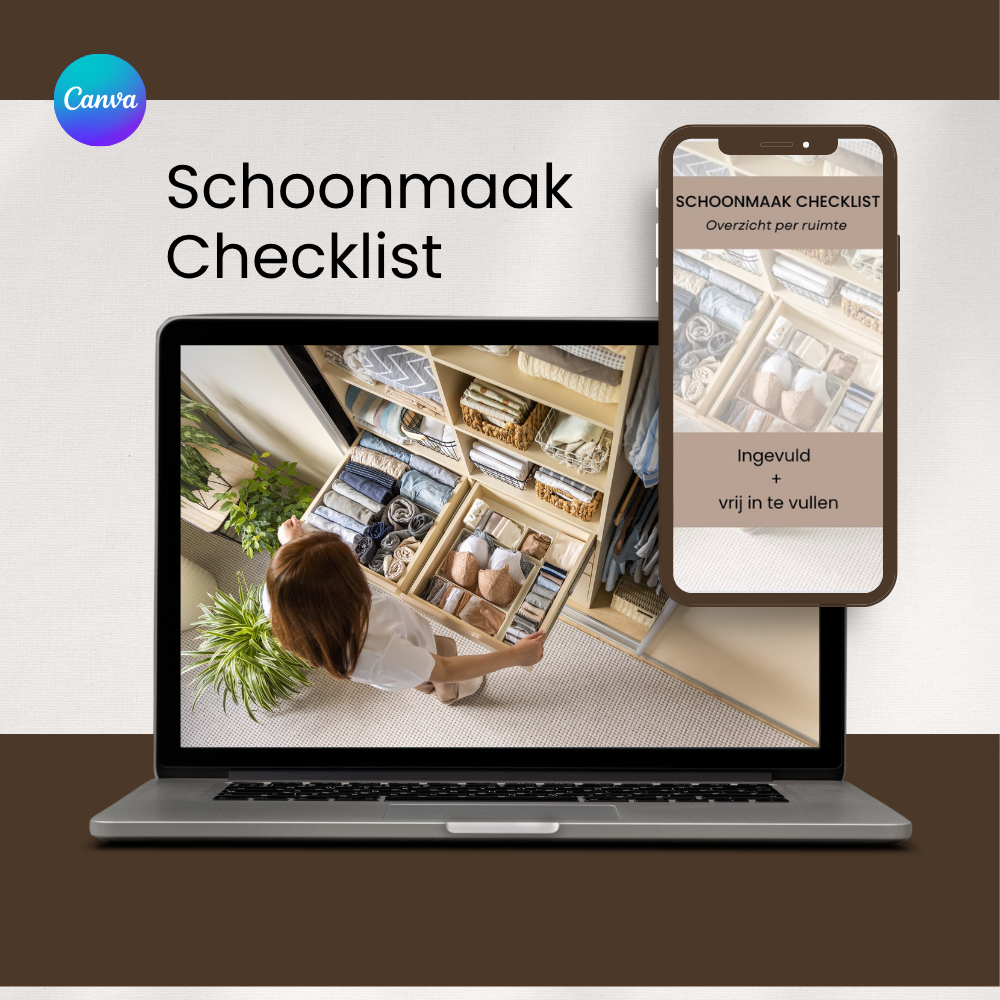 Schoonmaak-checklist-huishouden-afvinklijst Schoonmaak checklist Huishouden - Canva - NL - Afvinklijst - Afbeelding 1