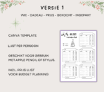Christmas gift planner - planner cadeaus kerst