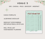 Overzicht cadeaus kerst